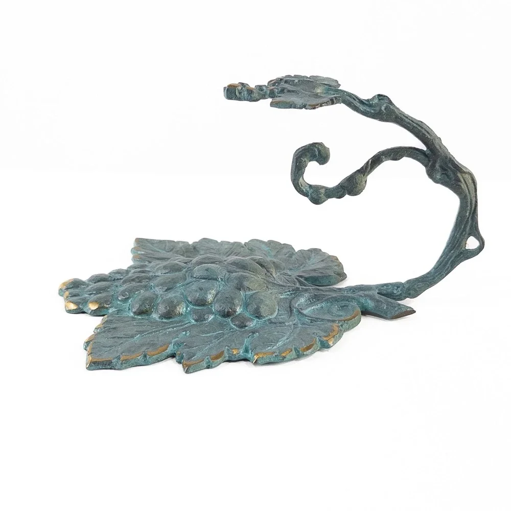 Metal Grapes Wall Hook Made In Greece Patina Rustic Old World Artisan Classical